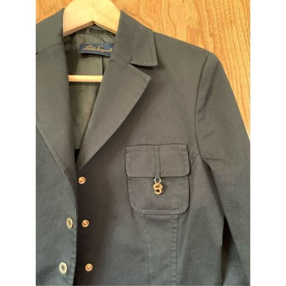 Luisa Spagnoli Signature Cotton‎ Blend Snap Blazer Black Size 44/S - Picture 4 of 12